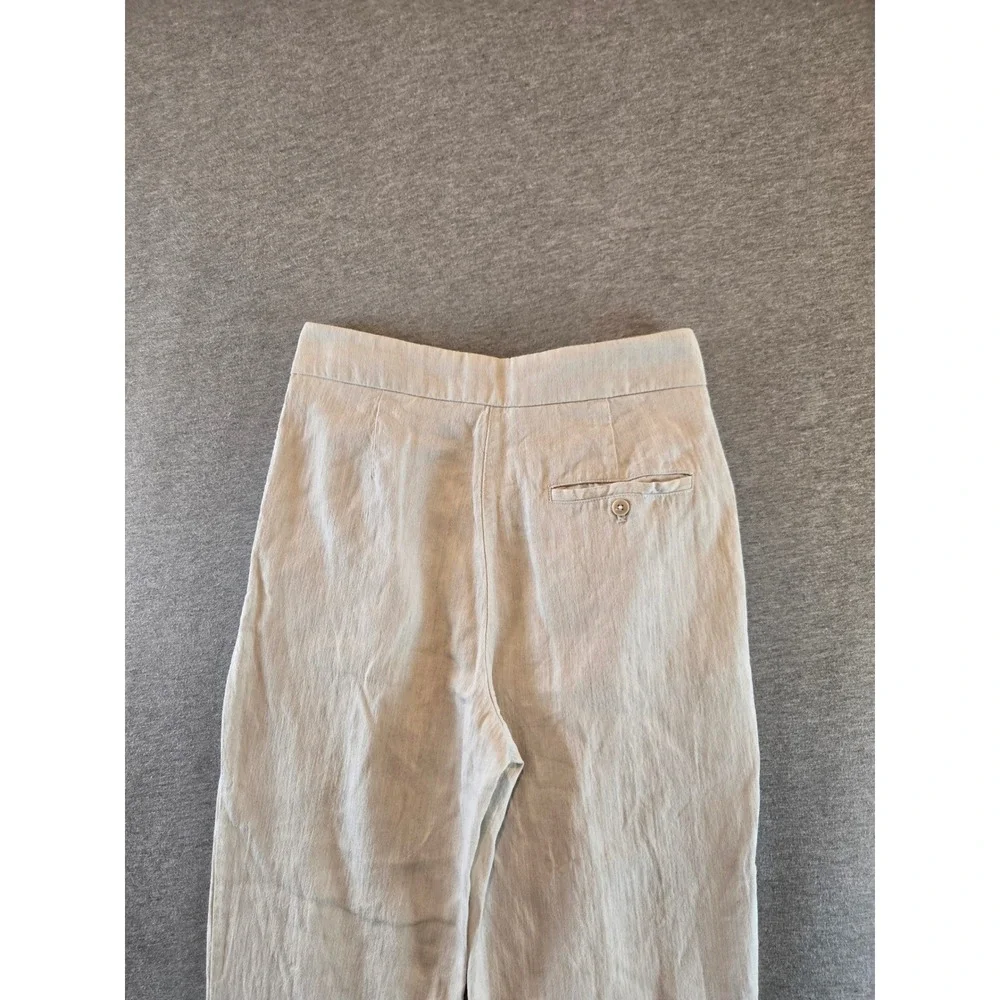 Wilfred Allant Cuffed Cropped Pants Women 0 Beige Linen Blend Resort Lightweight
